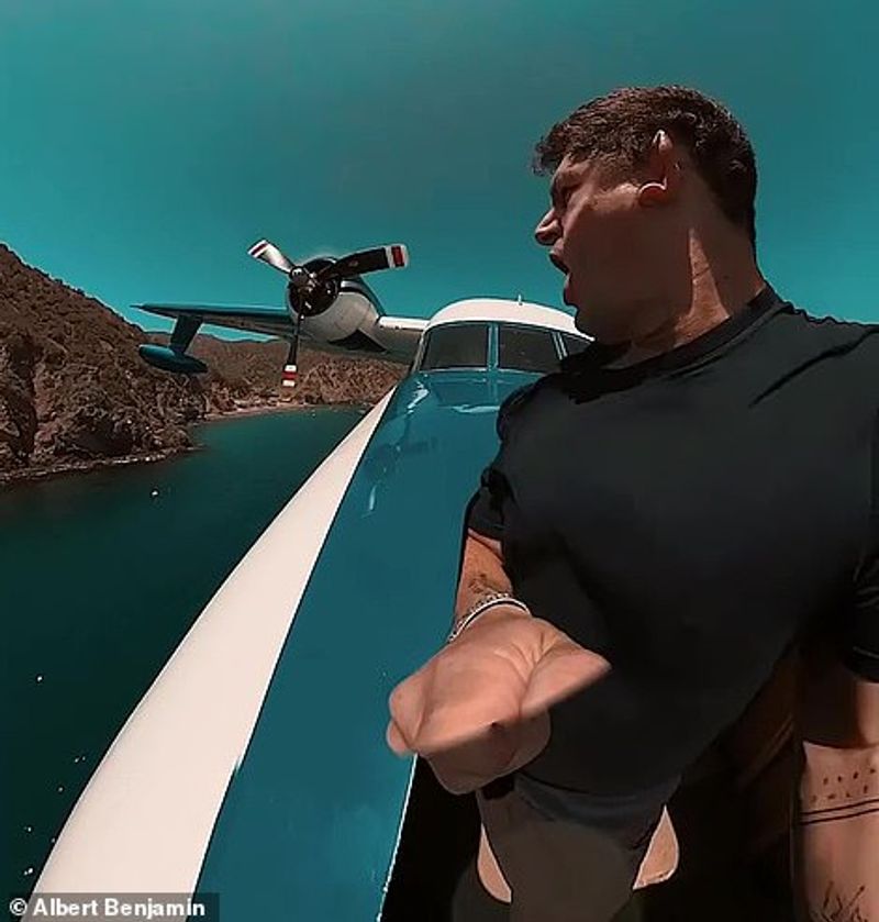 A stunt video from a plane going 147 mph at the age of 71