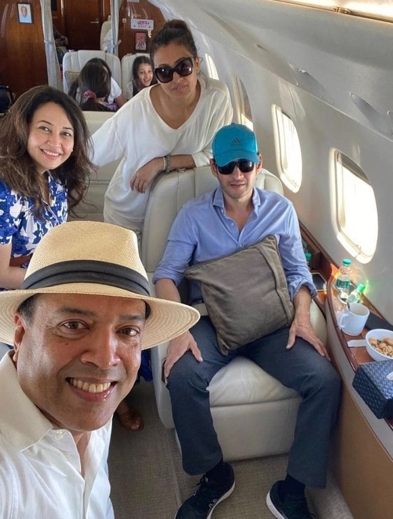 mahesh fly off to goa for family vacation photos viral