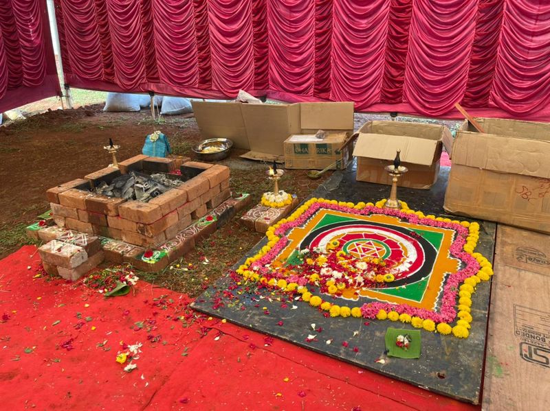Umapathy Srinivas performs Bhoomi pooja for 25 acre film city vcs