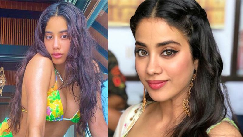 bollywood Actress Janhvi Kapoor became a Flower Child in a crop top and tie dye pants Photos goes viral BRD