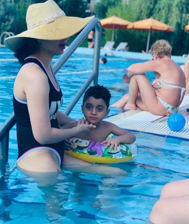 Kangana Ranaut goes for a happy day out with nephew Prithivi to water park dpl