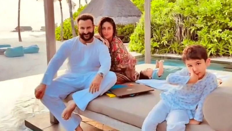 Kareena Kapoor Son Jehangir was seen staring at sister Sara Ali Khan