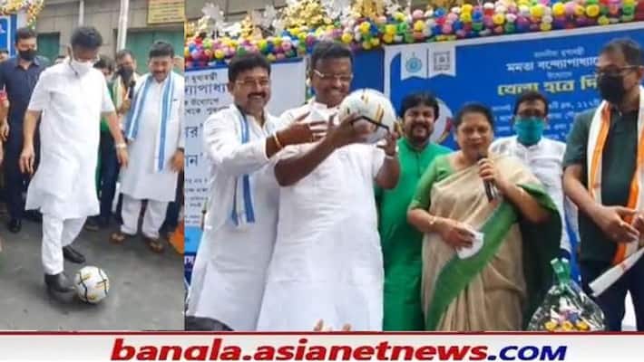 TMC leader Firhad Hakim attacks to BJP Leader Dilip Ghosh due to Tripura issue on Khela Hobe Divas RTB TMC leader Firhad Hakim attacks to BJP Leader Dilip Ghosh due to Tripura issue on Khela Hobe Divas RTB