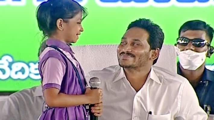 fifth class student pranavi superb speech in jagananna vidya kanuka opening ceremony in east godavari fifth class student pranavi superb speech in jagananna vidya kanuka opening ceremony in east godavari