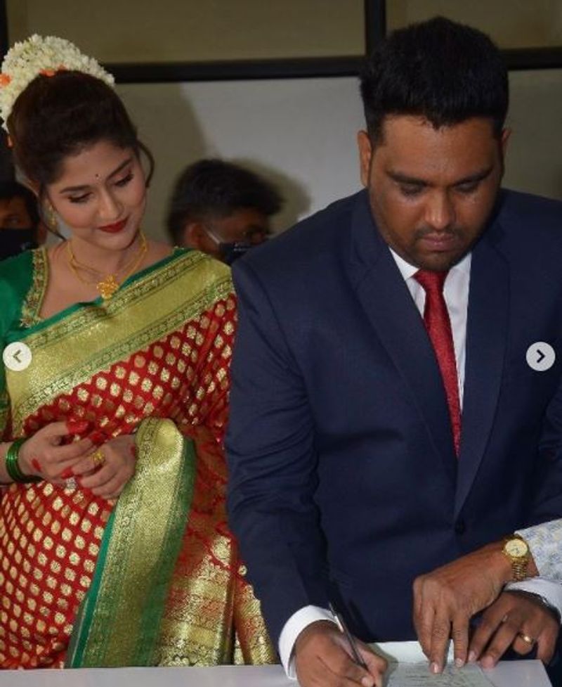Actress Priyanka Chincholi gets hitched with Rakesh kumar Register marriage vcs