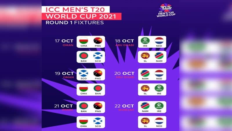 ICC Mens T20 World Cup 2021 Schedule revealed India take on Pakistan in 1st Match kvn