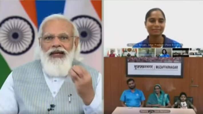 PM Modi greets Indian para athletes ahead of Tokyo 2020 Paralympics through video conference spb PM Modi greets Indian para athletes ahead of Tokyo 2020 Paralympics through video conference spb