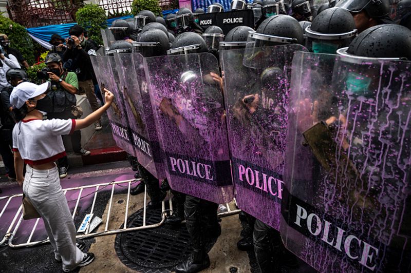 covid 19 Thai people protest against the Prime Minister