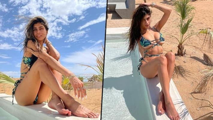 Madhuri Dixit Sexy Fucking Video - Former porn star Mia Khalifa turns swimwear designer; shares some bikini  pictures on Instagram