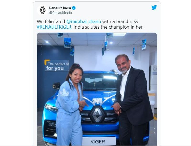 Kiger SUV: Renault India gifts Kiger SUV to Olympic medalist Mirabai Chanu, know its features
