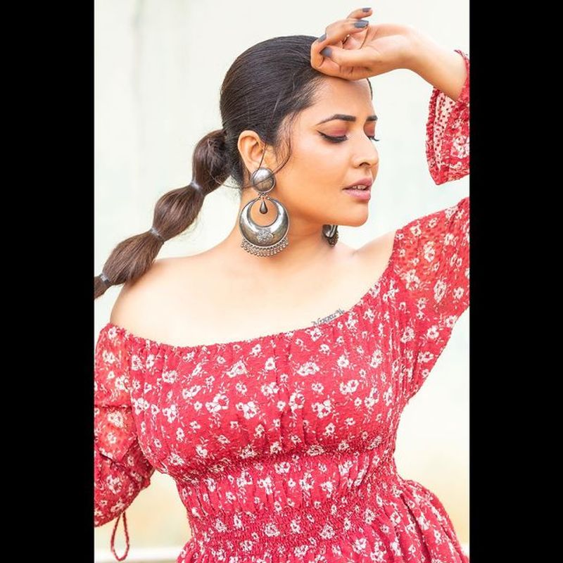 Anasuya Bharadwaj Latest red dress photos