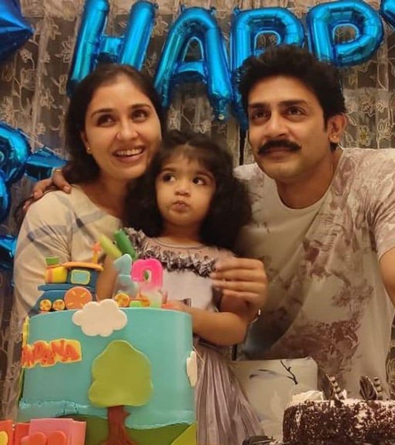Kannada Anu Prabhakar Raghu Mukherjee daughter Nandana turns 3 years vcs