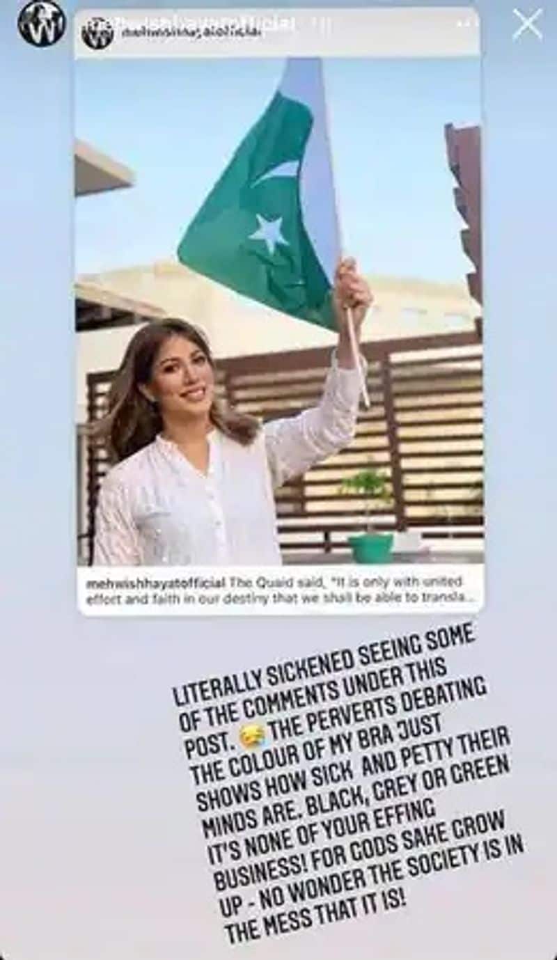 Pakistani actress Mehwish Hayat slams haters for focussing on her bra colour on Independence Day post dpl