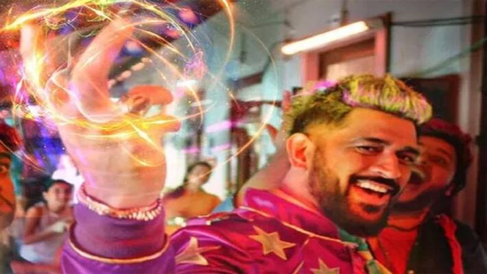 IPL2021 : Star sports shares MS Dhoni Pic in Rockstar avatar with title Picture Abhi Baki Hai IPL2021 : Star sports shares MS Dhoni Pic in Rockstar avatar with title Picture Abhi Baki Hai