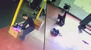 Man gets dragged over gym floor by 'invisible force'; horrifying video goes viral - gps Man gets dragged over gym floor by 'invisible force'; horrifying video goes viral - gps