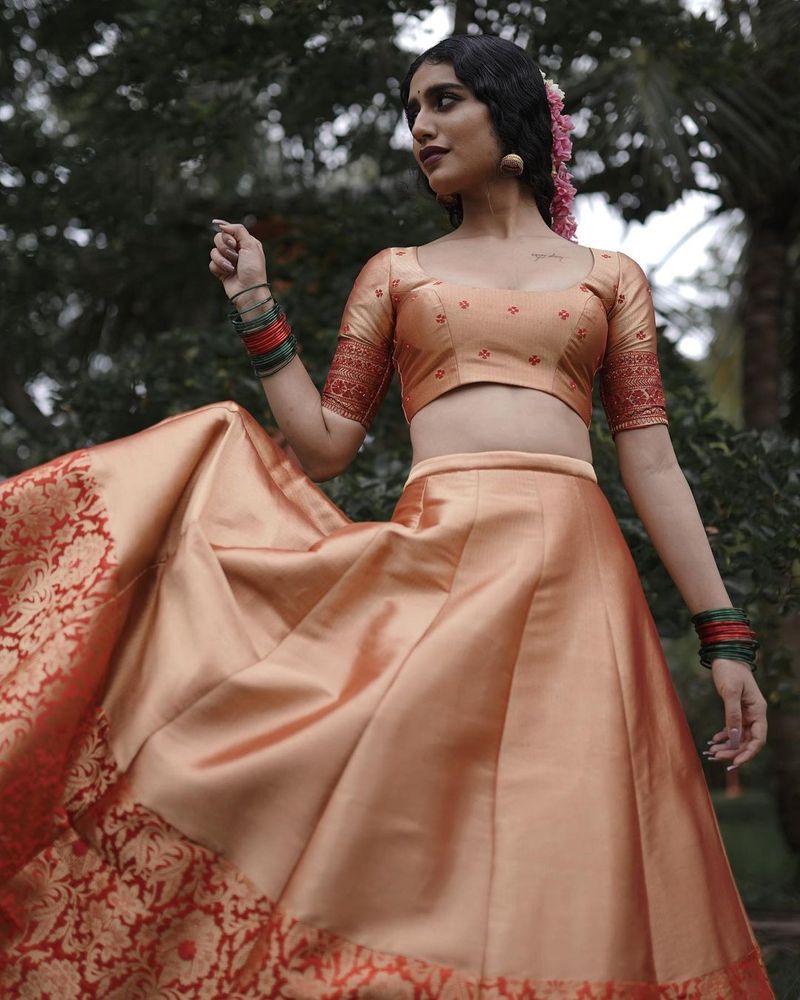 Priya Prakash Varrier redefines beauty in traditional lehenga and gives fashion cues for Onam mah