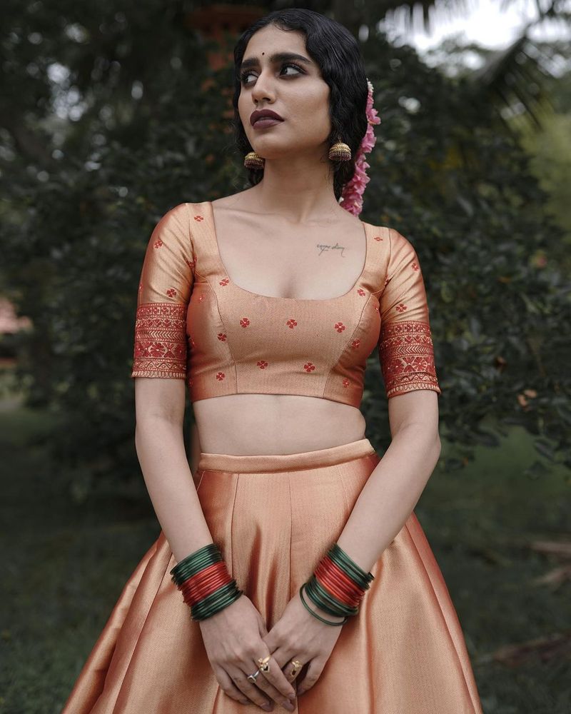 Priya Prakash Varrier redefines beauty in traditional lehenga and gives fashion cues for Onam mah