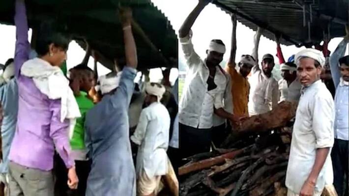 Madhya Pradesh shameful photo of woman pyre burnt with tyre and diesel in Guna Madhya Pradesh shameful photo of woman pyre burnt with tyre and diesel in Guna
