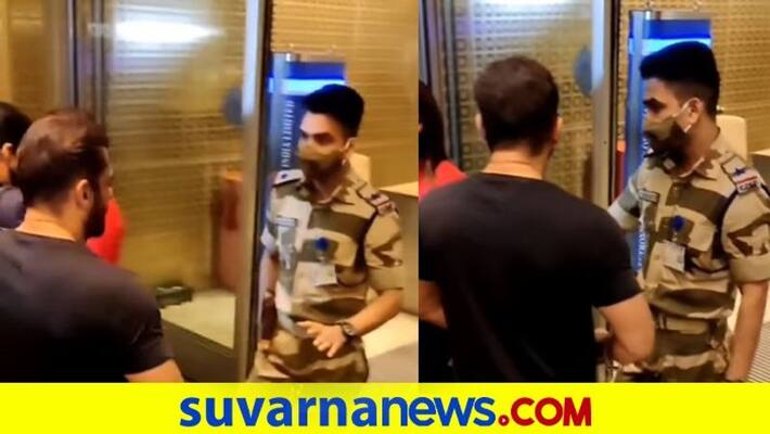 Salman Khan stopped by CISF officer at airport netizens applaud power of uniform dpl Salman Khan stopped by CISF officer at airport netizens applaud power of uniform dpl