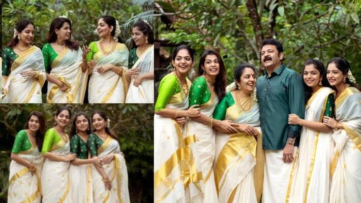 ahaana krishna and family onam celebration 2021 ahaana krishna and family onam celebration 2021