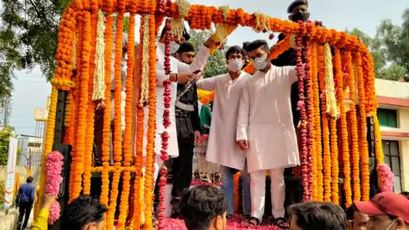 uttar pradesh former cm kalyan singh last rites narora ghats of river ganga in bulandshahr
