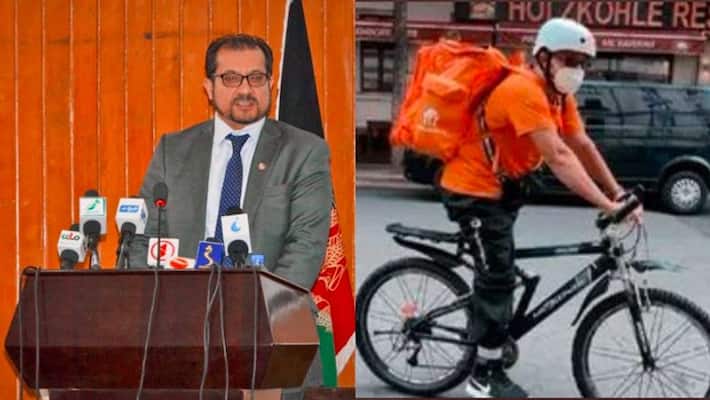 Afghan minister Syed Ahmed Saadat deliver pizza in Germany Afghan minister Syed Ahmed Saadat deliver pizza in Germany