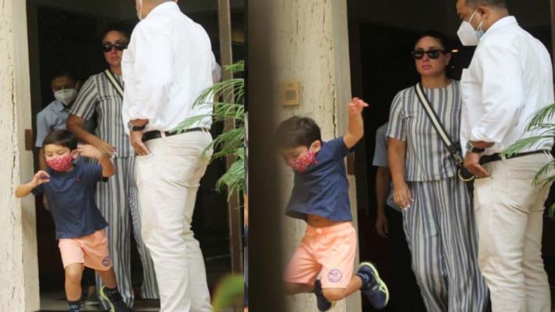 kareena kapoor step out with son, taimur ali khan looked excited