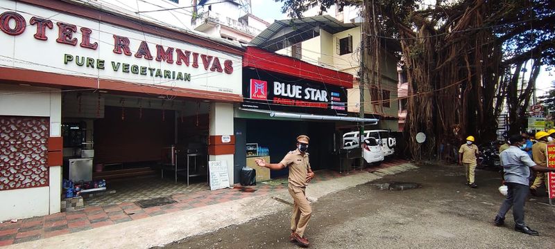 hotel building in front of the Ernakulam North railway station tilted people were evacuated