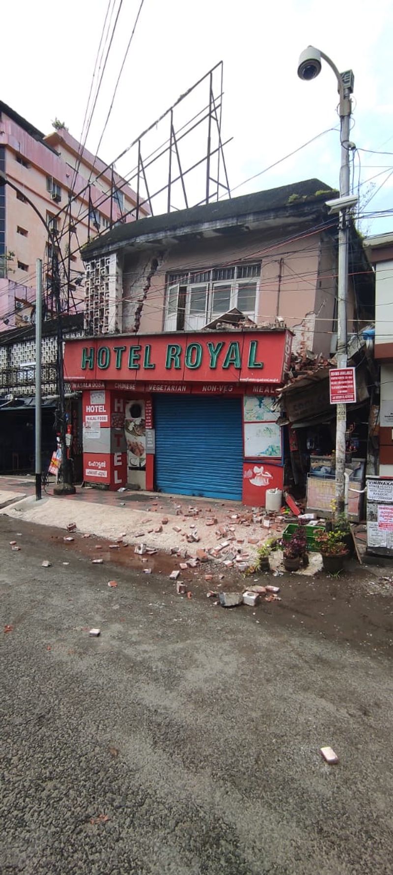 hotel building in front of the Ernakulam North railway station tilted people were evacuated