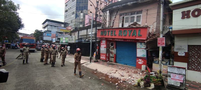 hotel building in front of the Ernakulam North railway station tilted people were evacuated