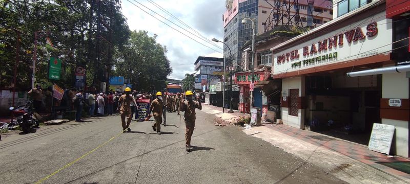 hotel building in front of the Ernakulam North railway station tilted people were evacuated