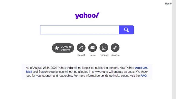 Yahoo shuts down news websites digital content in India gcw Yahoo shuts down news websites digital content in India gcw