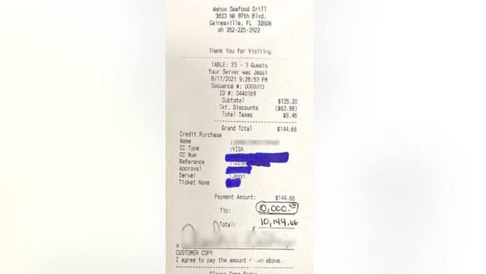 restaurant customer gives staff lakhs of rupees as tip restaurant customer gives staff lakhs of rupees as tip