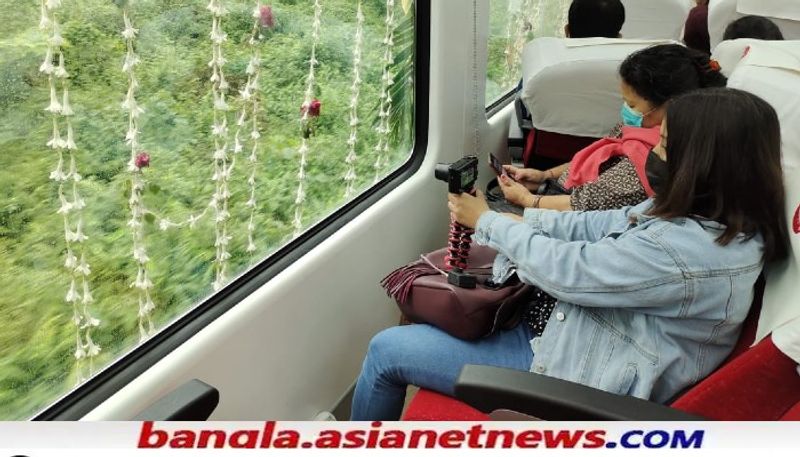 Alipurduar MP John Barla started the Vistadome train on Saturday by waving the flag RTB