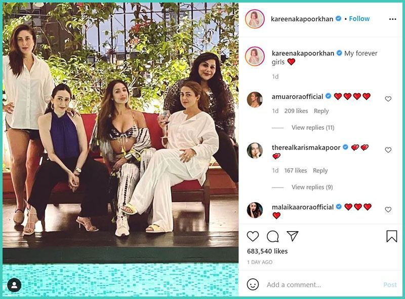 kareena kapoor spends a great time with forever girls Malaika Arora karisma kapoor see photo BRD