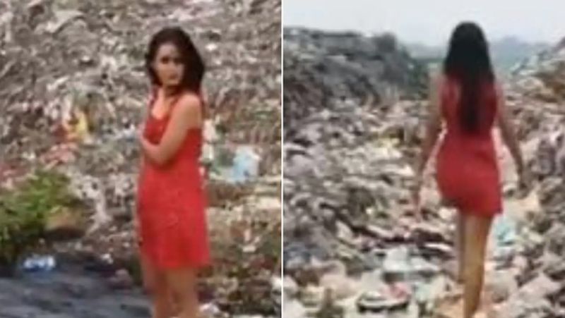 miss jharkhand model surabhi does ramp walk on a garbage dump in ranchi