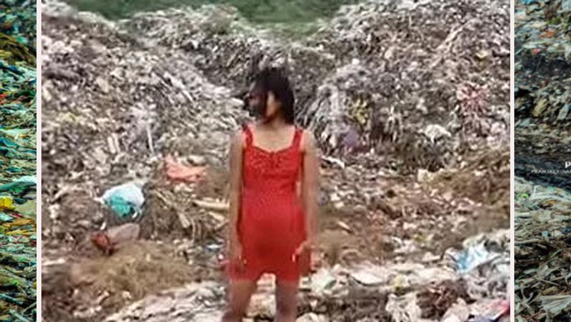 miss jharkhand model surabhi does ramp walk on a garbage dump in ranchi
