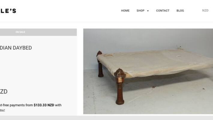 New Zealand website sells it charpai as 'Vintage daybed' for 41000 gcw New Zealand website sells it charpai as 'Vintage daybed' for 41000 gcw
