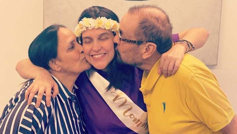 Pregnant Neha Dhupia gets surprise baby shower from husband Angad Bedi