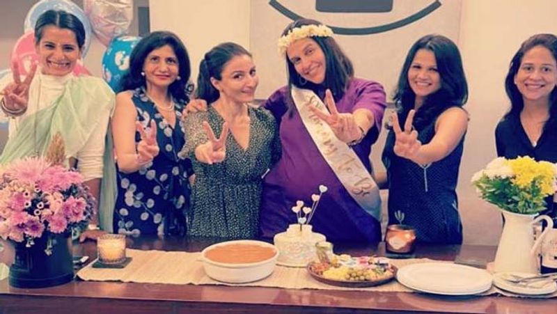 Pregnant Neha Dhupia gets surprise baby shower from husband Angad Bedi