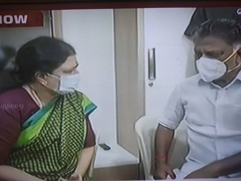 Sasikala who came as a storm and comforted the OPS ... Panneer Selvam broke down and cried to Chinnamma.