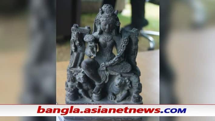 1200-year-old sculpture of goddess Durga recovered in Jammu and Kashmir's Budgam ALB 1200-year-old sculpture of goddess Durga recovered in Jammu and Kashmir's Budgam ALB