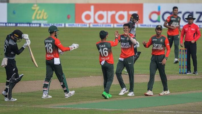 1st T20I Bangladesh Cricket Team Beat New Zealand by 7 Wickets in Dakha kvn 1st T20I Bangladesh Cricket Team Beat New Zealand by 7 Wickets in Dakha kvn