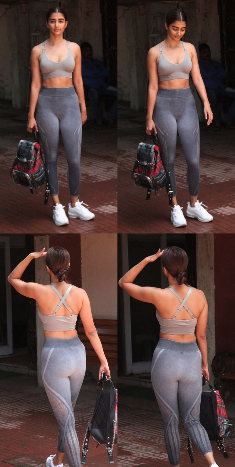 heroin pooja hegde rises heat in gym wear her latest clicks shakes internet