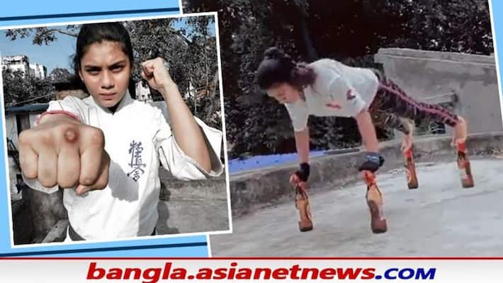 Kolkata girl gives push-up on standing glass bottle, says inspired by vidyut jammwal and Tiger Shroff Kolkata girl gives push-up on standing glass bottle, says inspired by vidyut jammwal and Tiger Shroff