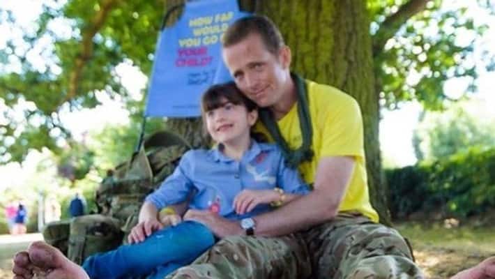 Major walking 1200 mile for fund his daughters treatment Major walking 1200 mile for fund his daughters treatment