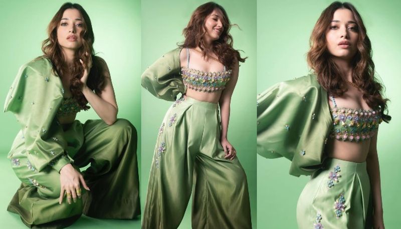 tamannah top show her trendy wear photo shoot pics trend on social media
