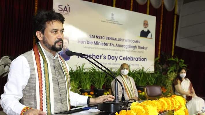 Anurag Singh Thakur participates in Teachers Day Celebration at SAI Regional Centre Bengaluru ckm Anurag Singh Thakur participates in Teachers Day Celebration at SAI Regional Centre Bengaluru ckm
