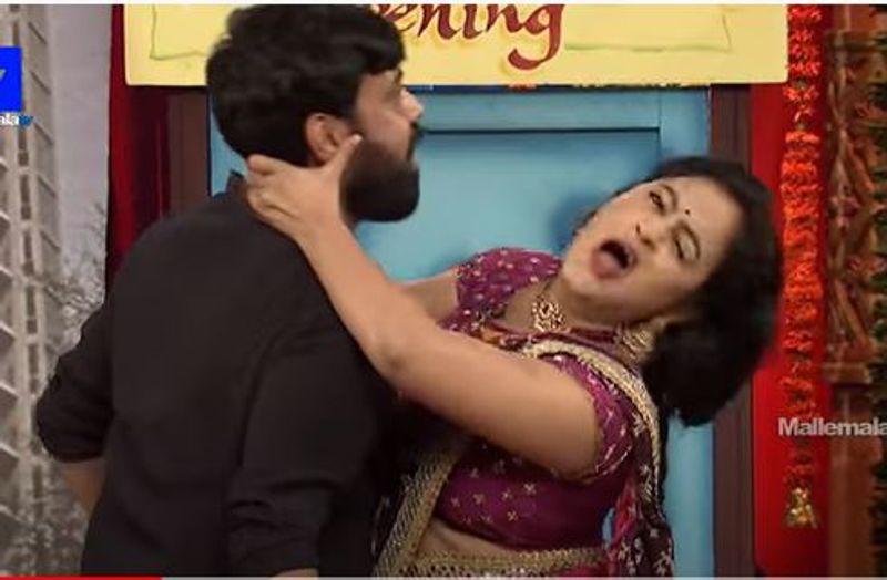 aata sandeep and jhothi raj kissing in jabardasth show its biggboss5 missing result ?