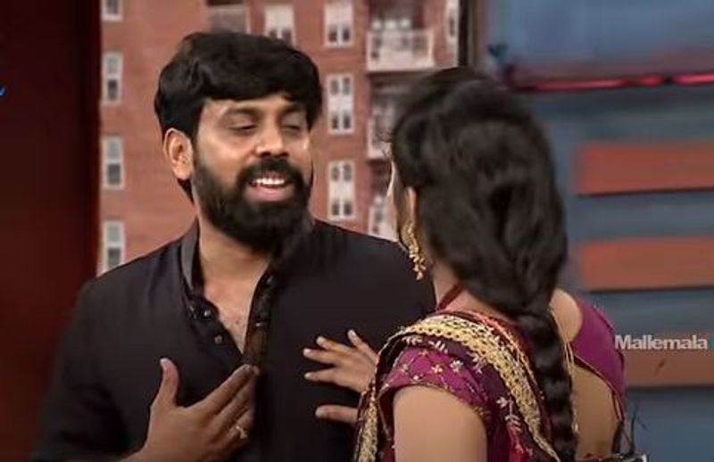 aata sandeep and jhothi raj kissing in jabardasth show its biggboss5 missing result ?